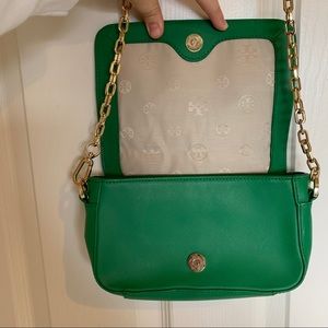 Tory Burch Green Leather Cross Body Bag